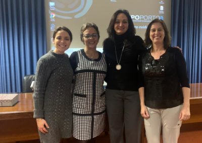 Dra. Renata Sobral e Joelma Ruiz juntamente com Dras Andreia Santos e Kátia Pinello, coordenadoras do Vet-OncoNet